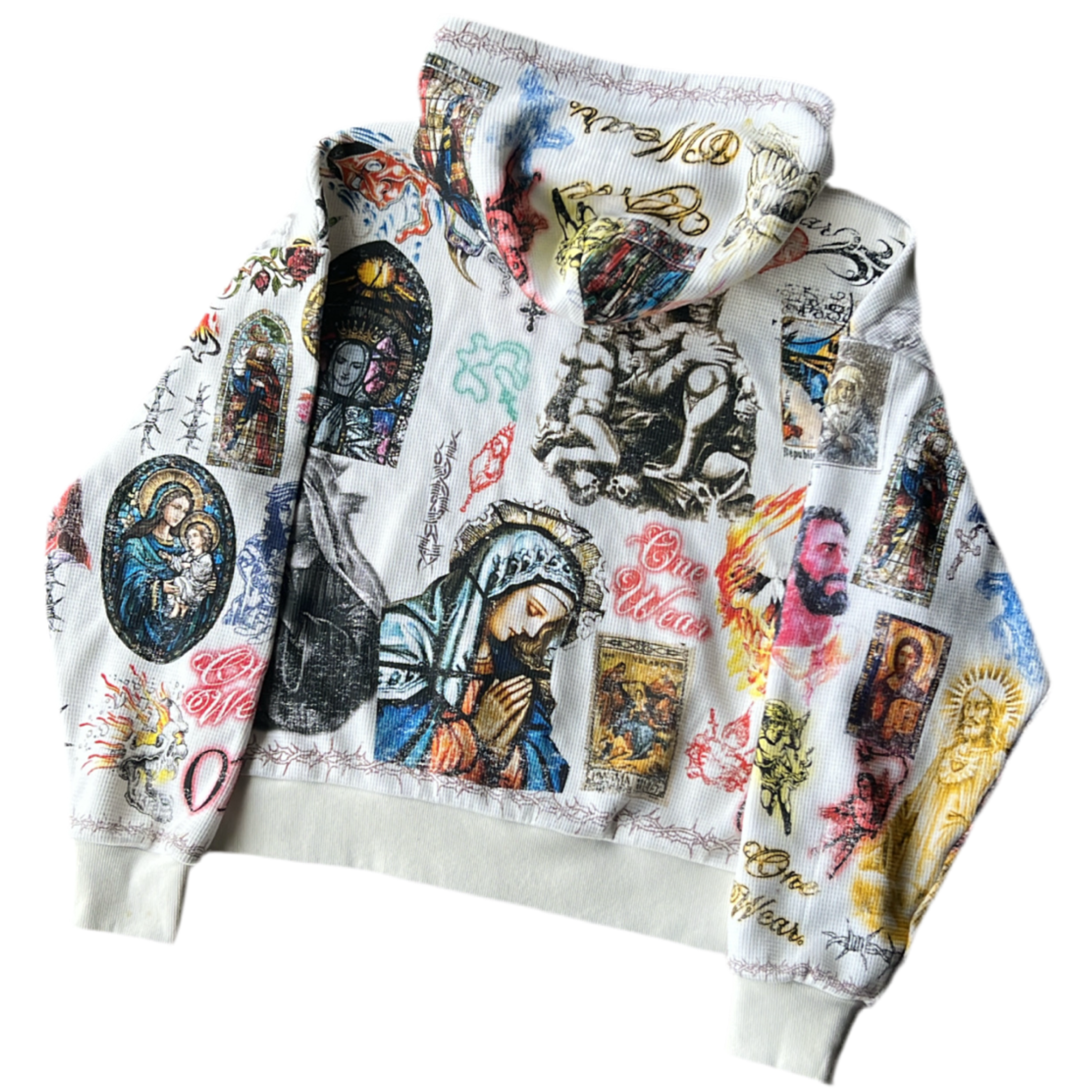 CREAM JESUS THERMAL ZIP-UP